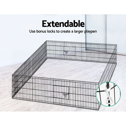 i.Pet 24inches 8 Panel Dog Playpen Pet Fence Exercise Cage Enclosure Play Pen