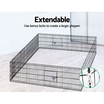 i.Pet 2x24inches 8 Panel Dog Playpen Pet Fence Exercise Cage Enclosure Play Pen