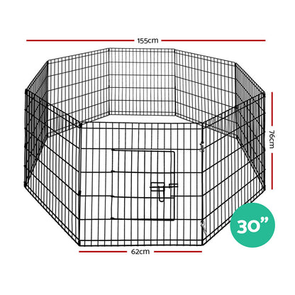 i.Pet 30inches 8 Panel Dog Playpen Pet Fence Exercise Cage Enclosure Play Pen