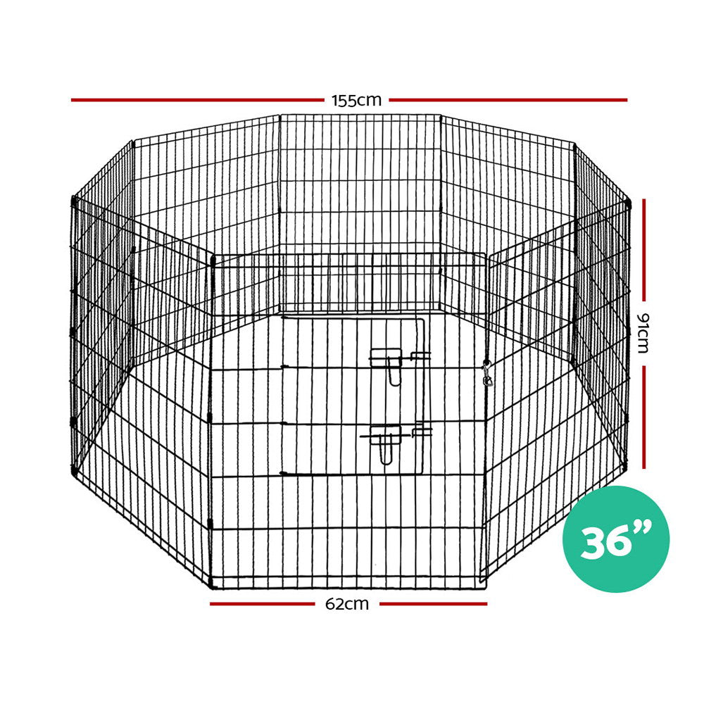 i.Pet 36inches 8 Panel Dog Playpen Pet Fence Exercise Cage Enclosure Play Pen