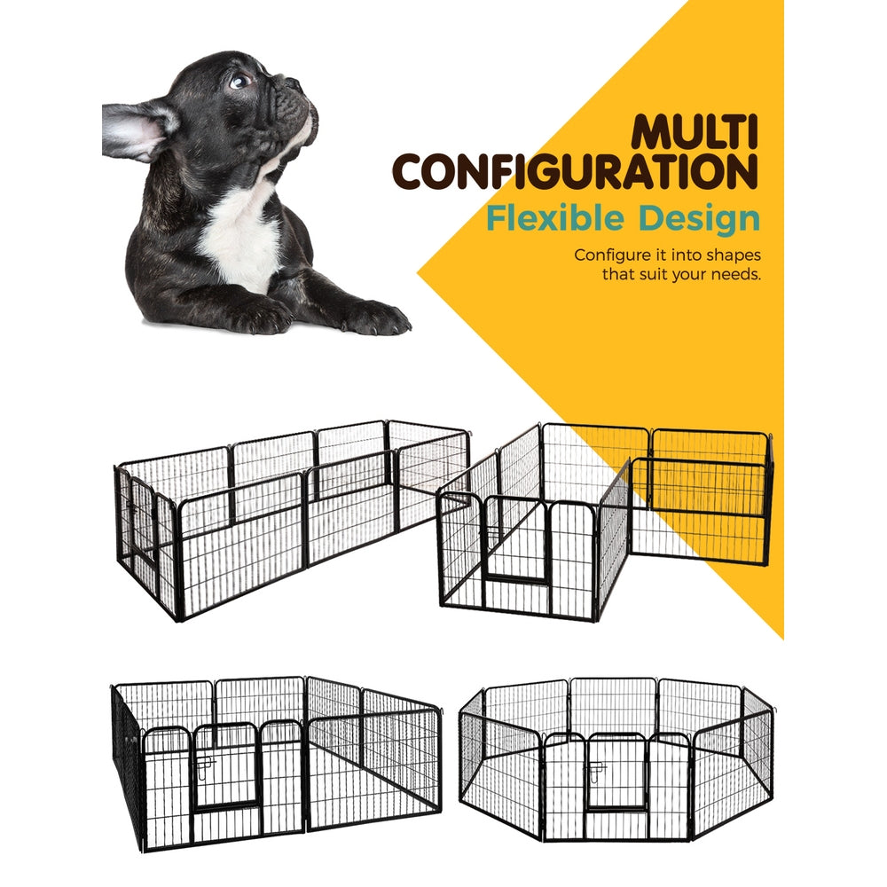 i.Pet 24inches 8 Panel Dog Playpen Pet Exercise Cage Enclosure Fence Play Pen