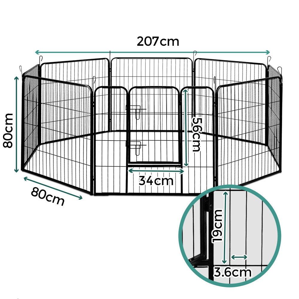 i.Pet 32inches 8 Panel Dog Playpen Pet Exercise Cage Enclosure Fence Play Pen