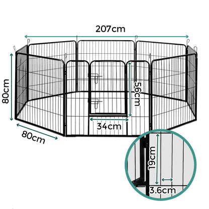i.Pet 32inches 8 Panel Dog Playpen Pet Exercise Cage Enclosure Fence Play Pen