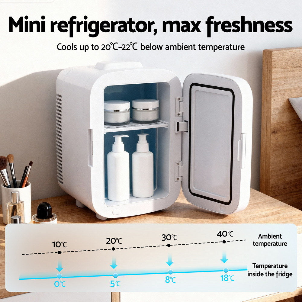 Glacio Mini Fridge Portable 13L White Electric Cooler Warmer 12V 220V