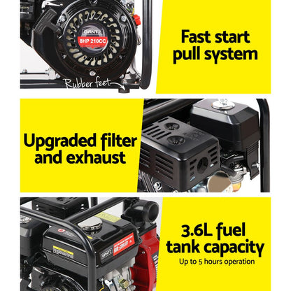 Giantz Petrol Water Pump 2inches High Flow Transfer Fire Fighting Irrigation