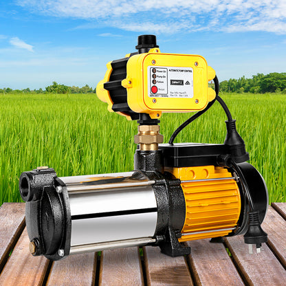 Giantz Garden Water Pump High Pressure 1100-2000W MAX 4-Stage Tank Irrigation Yellow