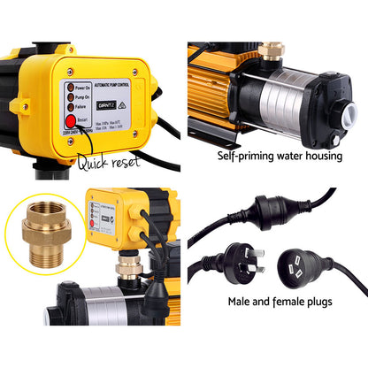 Giantz Garden Water Pump High Pressure 2500W Max. 6-Stage Tank Irrigation Yellow