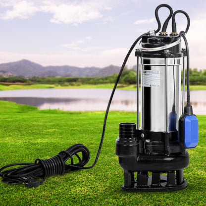 Giantz 1800W Max. Submersible Dirty Water Pump Bore Tank Well Steel Automatic