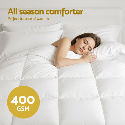 Giselle Bedding King Size 400GSM Microfiber Quilt All Season Duvet Quilts Comforter Winter Summer