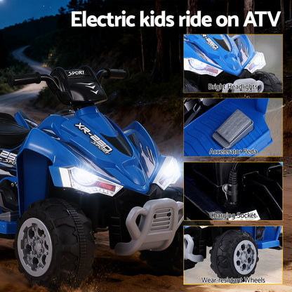 Rigo Kids Ride On Car ATV Quad Motorbike Electric Outdoor Toys 12V Blue