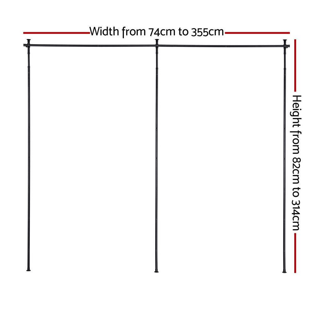 Artiss Room Divider Curtain Rod Extendable Black