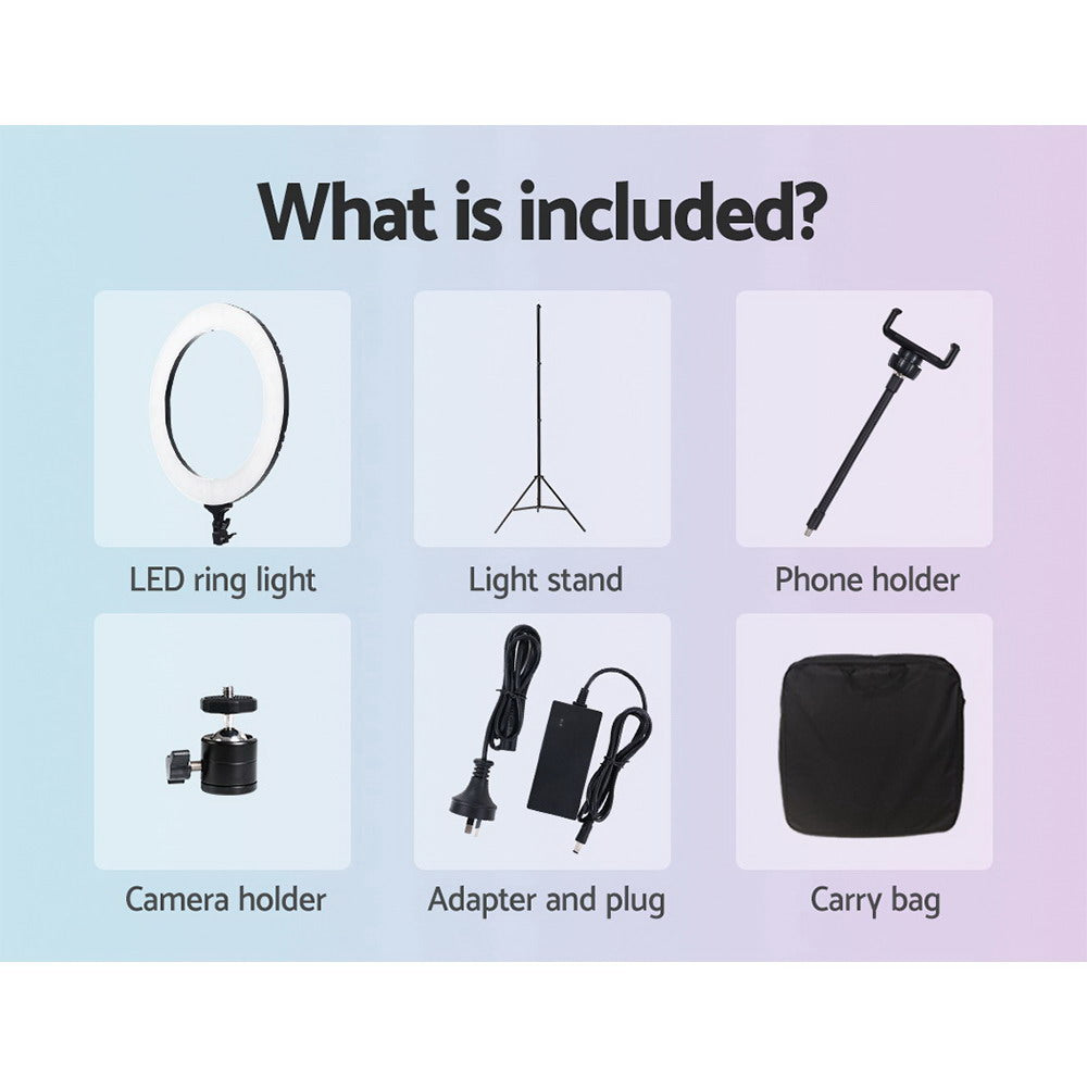 Embellir Ring Light 19inches Tripod Stand Black