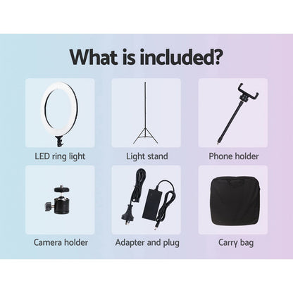 Embellir Ring Light 19inches Tripod Stand Black