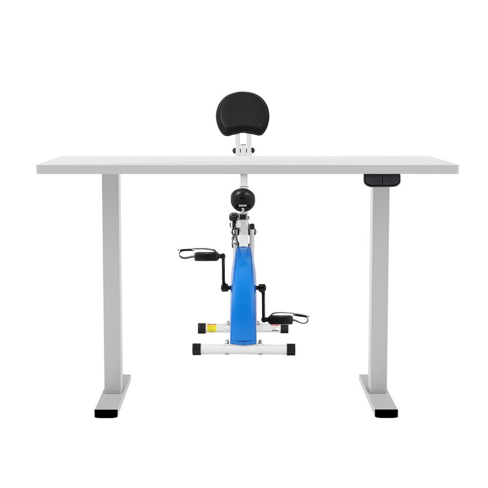 Artiss Under Desk Folding X-Bike with 140cm Automatic Standing Desk Magnetic Resistance White