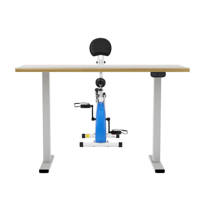 Artiss Under Desk Folding X-Bike with 140cm Automatic Standing Desk Magnetic Resistance Oak