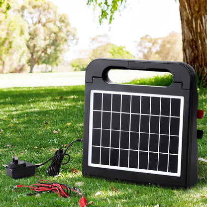 Giantz 10km Electric Fence Energiser Solar Energizer Charger Farm Animal 0.3J
