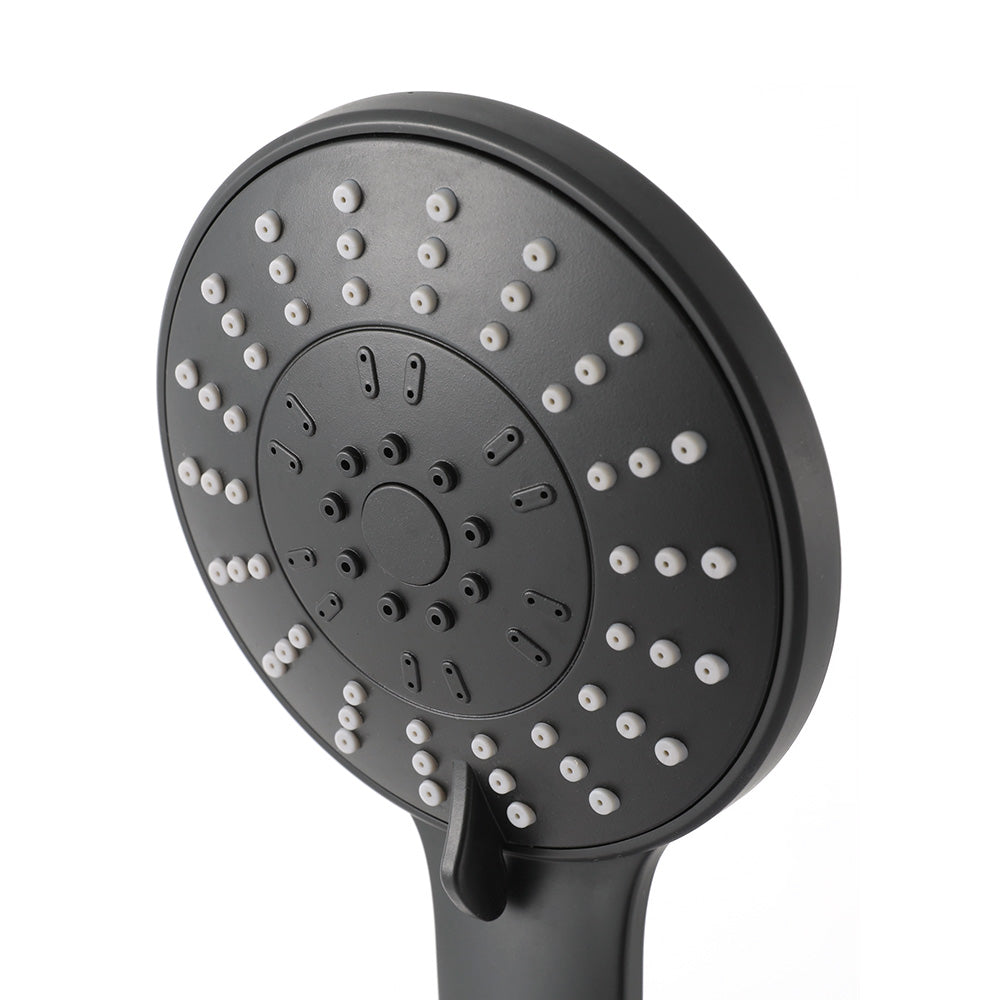 Handheld Shower Head 4.5inches High Pressure 5 Modes Poweful Round Black