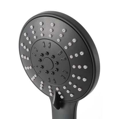Handheld Shower Head 4.5inches High Pressure 5 Modes Poweful Round Black