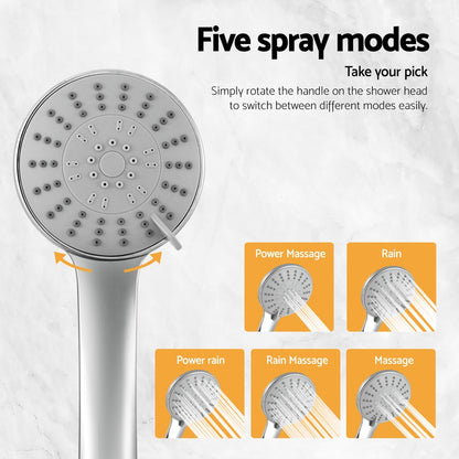 Handheld Shower Head 4.5inches High Pressure 5 Modes Poweful Round Chrome
