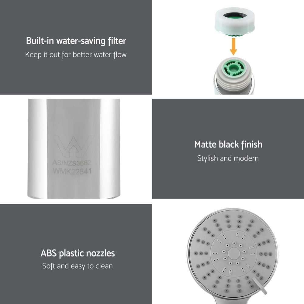 Handheld Shower Head 4.5inches High Pressure 5 Modes Poweful Round Chrome