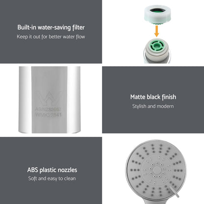 Handheld Shower Head 4.5inches High Pressure 5 Modes Poweful Round Chrome