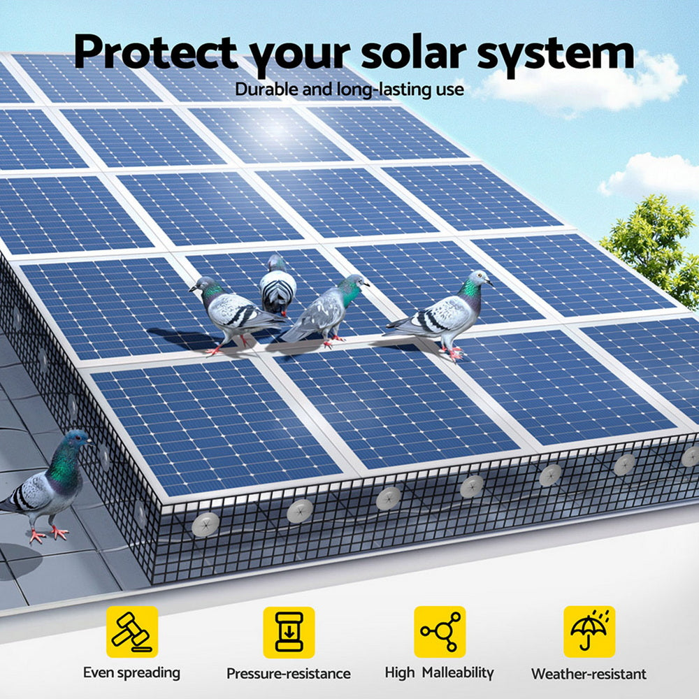 Gardeon 20cm x 30M Solar Panel Bird Guard Mesh Critter Guard Roll Kit with Rust-Proof PVC Coating metrodealsau