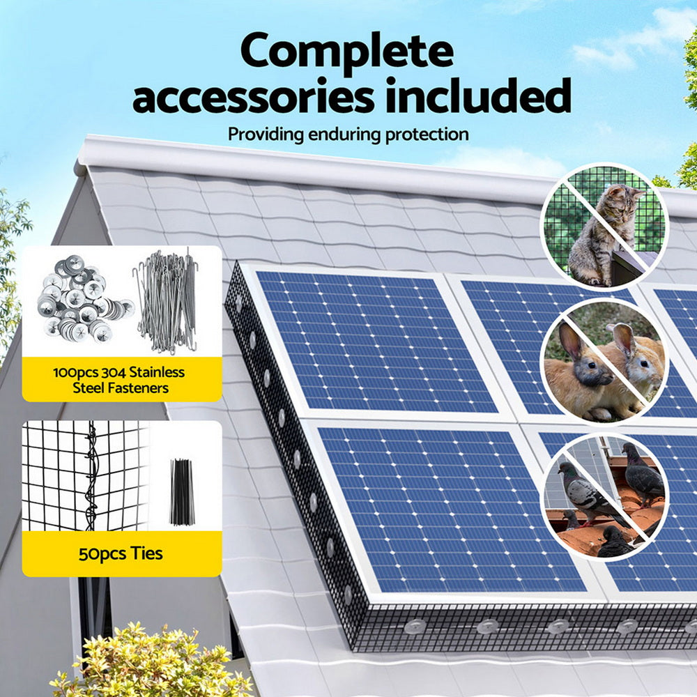 Gardeon 20cm x 30M Solar Panel Bird Guard Mesh Critter Guard Roll Kit with Rust-Proof PVC Coating metrodealsau