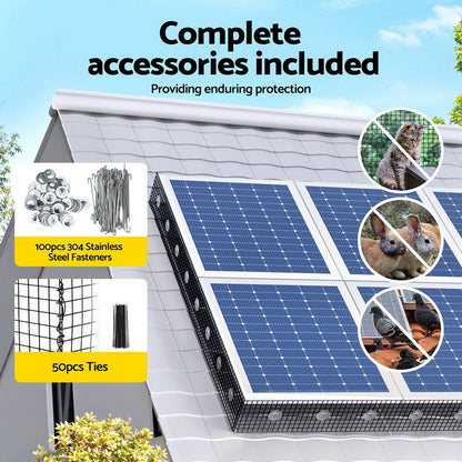 Gardeon 20cm x 30M Solar Panel Bird Guard Mesh Critter Guard Roll Kit with Rust-Proof PVC Coating metrodealsau