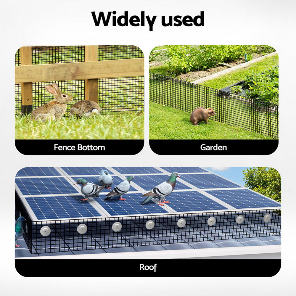 Gardeon 20cm x 30M Solar Panel Bird Guard Mesh Critter Guard Roll Kit with Rust-Proof PVC Coating metrodealsau