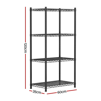 Artiss 4-Tier Shelving Unit Adjustable Garage Storage Shelves Kitchen Rack Steel