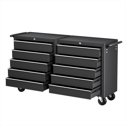 Giantz Tool Chest Trolley 10 Drawers Toolbox Storage Black