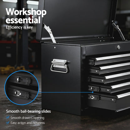 GIANTZ 5 Drawer Tool Chest Box Cabinet Lockable Garage Storage Organiser Black