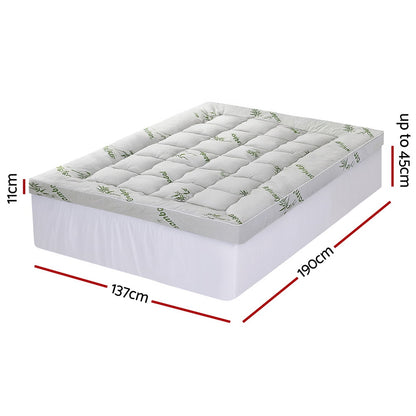 Giselle Mattress Topper 11cm Pillowtop toppers Bamboo Double