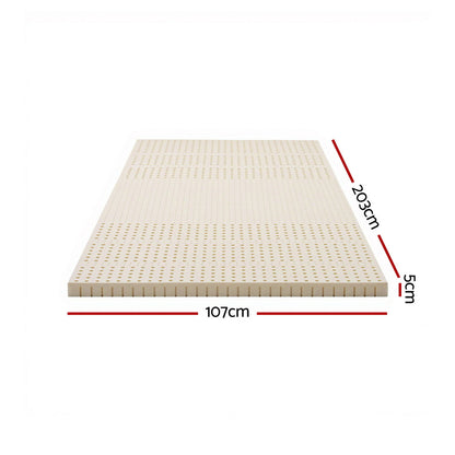 Giselle Bedding Latex Mattress Topper 5cm King Single
