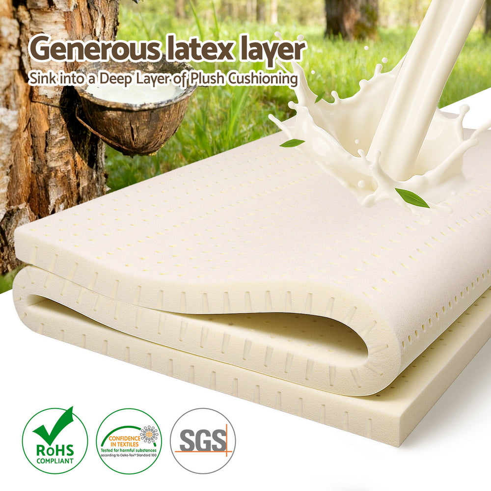 Giselle Bedding Latex Mattress Topper 5cm King Single