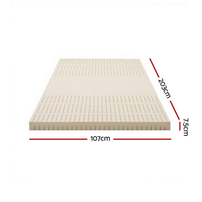 Giselle Bedding Latex Mattress Topper 7.5cm King Single