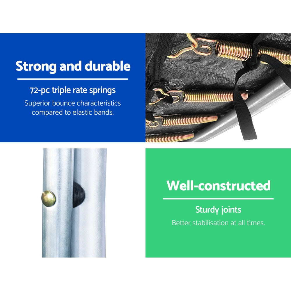 Everfit 12FT Trampoline for Kids w/ Ladder Trampoline Enclosure Safety Net Rebounder Orange