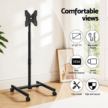 Artiss TV Stand 13-50inches Universal Mobile Adjustable Height TV Stand with Wheels