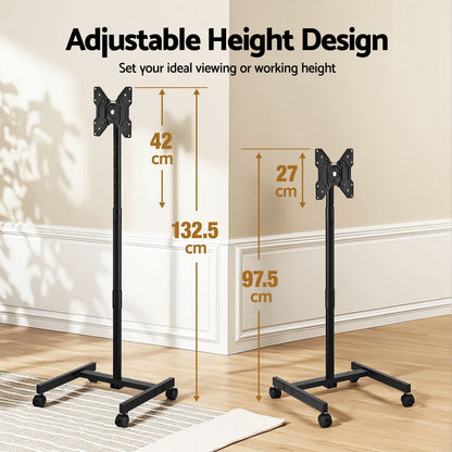 Artiss TV Stand 13-50inches Universal Mobile Adjustable Height TV Stand with Wheels