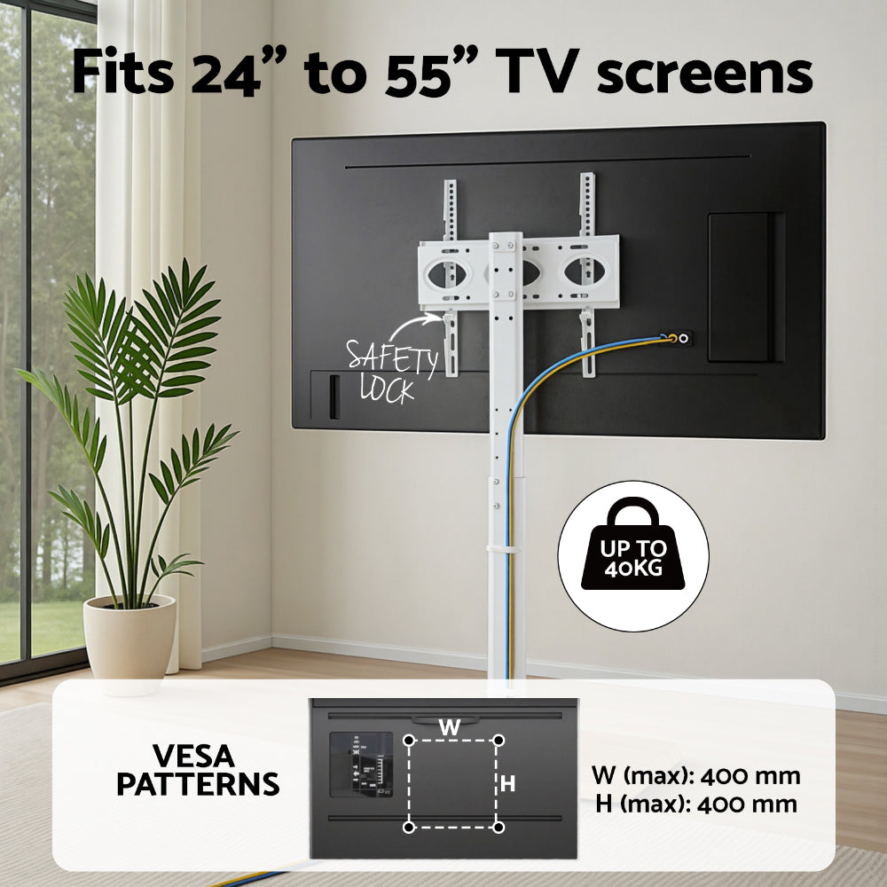 Artiss TV Stand 24-55inches Swivel Height Adjustable Floor Mount for TVs