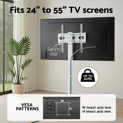 Artiss TV Stand 24-55inches Swivel Height Adjustable Floor Mount for TVs