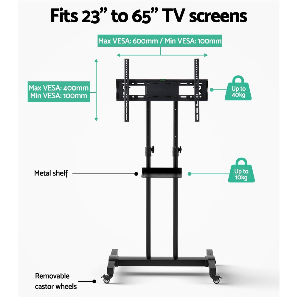 Artiss Mobile TV Stand for 23inches-65inches TVs Mount Bracket Portable Solid Trolley Cart