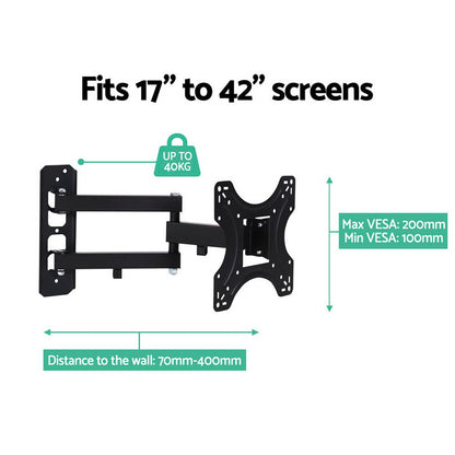 Artiss TV Wall Mount Bracket for 17inches-42inches LED LCD TVs Full Motion Strong Arms