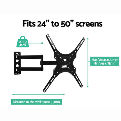 Artiss TV Wall Mount Bracket for 24inches-50inches LED LCD TVs Full Motion Strong Arms