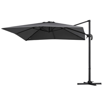 Instahut Outdoor Umbrella 3m Umbrellas Cantilever Stand Sun Roma 360 Degree Charcoal