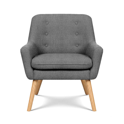 Artiss 2X Armchair Lounge Chair Accent Tub Chair Grey ANNE