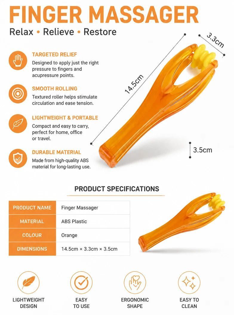 Elastic Finger Roller Massager Hand Fatigue Relief 3Pcs