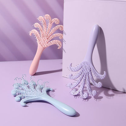 Light Purple Octopus Scalp Massage Brush Gentle Volumising Wet & Dry 1Pcs