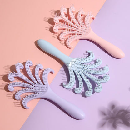 Light Purple Octopus Scalp Massage Brush Gentle Volumising Wet & Dry 1Pcs
