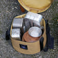 Portable Outdoor Kitchen Utensil Organizer,Waterproof Camping Cookware Storage Bag, Smoke Gray-Size L